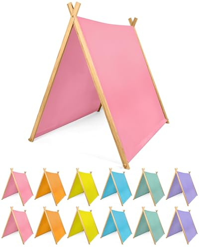 Wesnoy 12 Pack Teepee Tents for Kids Bulk, Kids Sleepover Play Tents Toddler Washable Foldable Teepee Shelter for Girls & Boys Indoor Outdoor Slumber Pajama Party (Colorful)