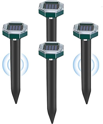Solar Maulwurfschreck 4 Stück,Maulwurf vertreiber,Um wühlmäuse zu vertreiben,Ultraschall Maulwurfschreck für Vertreiben Wühlmäuse,wühlmäuse vertreiben,Maulwürfe vertreibens,Wühlmausschreck