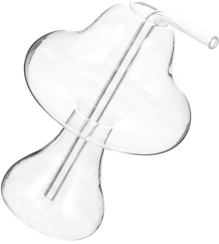 FUNNETOYU 1 juego Taza de Cóctel de Vidrio Forma de con Pajita Creativas Copas de Vino para Whisky para Bebidas Frías y Calientes Uso Hogar Sociales Reutilizable