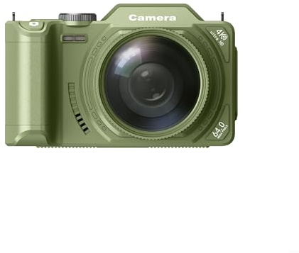 4K-videokamera med 64 MP bildinspelning, 18 x zoom- och flip-skärm, WIFI-anslutning för sömlös delning av foton och videor (grön)