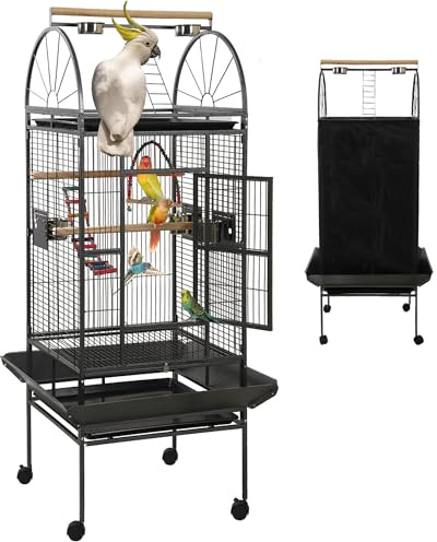 Sinopet 69-inch Large Bird Cages for Parrots,Large Parrot Cages for Large Birds, Flight Cage for Birds,Large Parakeet Cage with Birdcage Cover for African Grey,Quaker,Cockatiel,Green Cheek Conure