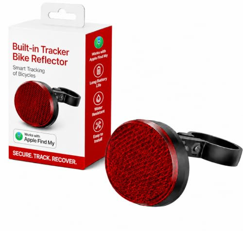 Bike Tracker with Built-In Locator Hidden in a Bicycle Reflector, No AirTag Needed, GPS-Style Anti-Theft for Bikes E-Bikes & Scooters, Compatible with Apple Find My, Waterproof, No Subscription
