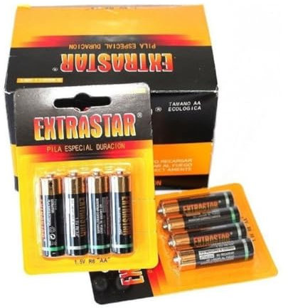 Trade Shop - Confezione BATTERIE Pile PILA Stilo AA R6 1.5V 48 Pile 12 Confezioni da 4 AA