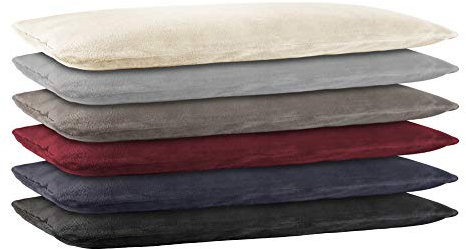 BaSaTex Cashmere Touch Kissenbezug, Kissenbezüge, Kissenhüllen Seitenschläfer Stillkissen 40x145 cm ähnlich Nicky Teddy Corals Fleece Kopfkissenbezug Grau