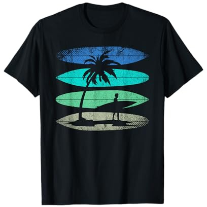 Retro Surf Surfant Athlète Sports Nautiques Surfeur T-Shirt