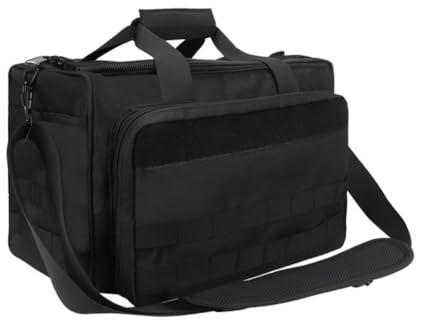 Peminkoo Sac d'entraînement de tir pour Pistolet système Molle, Gamme Tactique Militaire, Accessoires de Chasse et de Camping, Sac à bandoulière pour Outils (Black)