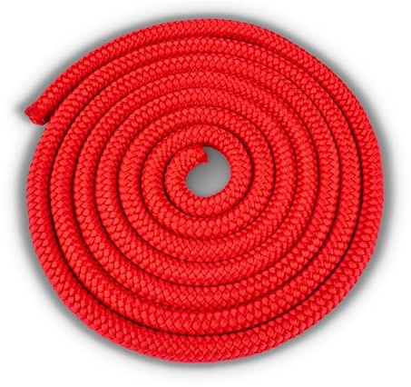 HAEST Cuerda de saltar para niños y adultos | Longitud 3,00 m | Rojo | Peso 120 g | Ideal para deporte escolar y clubes deportivos | Robusta y adaptable