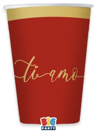 Auswahl Varzi Papierwaren Seit 1956 6 Pappbecher Ich liebe dich Gold 200cc