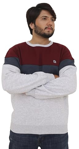 biyya® Men's Fleece Crew Neck Sweatshirt Pullovers Long Sleeve Jumper, Unisex Sweater S-3XL (MFSS-173-C, XL)
