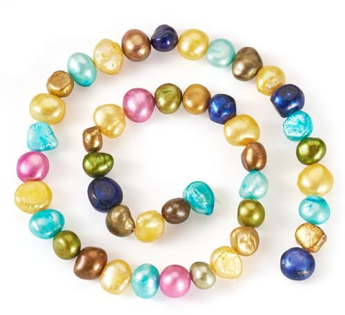 Beethoven - 1 filo di perle d'acqua dolce coltivate in modo naturale, colorate a forma di patata, perle barocche per la realizzazione di collane, bracciali e gioielli, foro