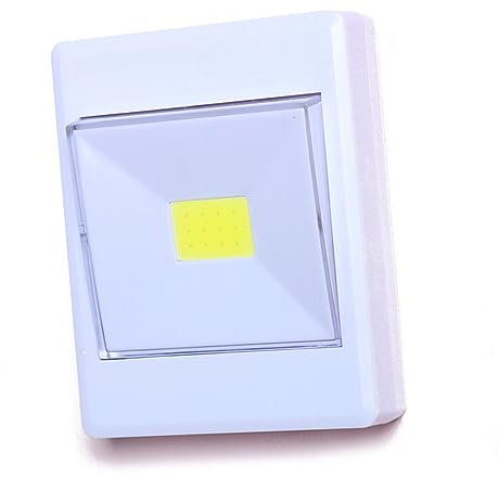 HOMSFOU Lampada Da Parete Led Cob 500 Lumen Senza Fili a Batteria Aaa, Luce Emergenza Interruttore, Montaggio Magnetico e Biadesivo Per Armadio, Scale e Guardaroba Ip44