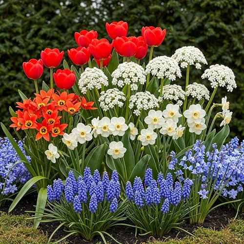 Blomsterlökar - Lökar från Holland - Olika färger - 125 stycken - 20-50cm - Ø5cm - Trädgårdsväxt - Flerdeal