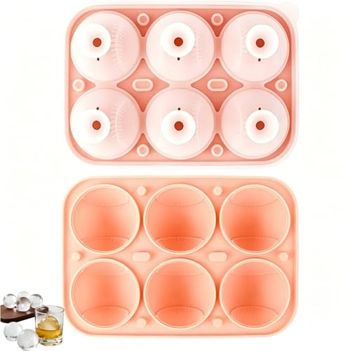 Stampo Per Cubetti Di Ghiaccio A Forma Di Palla Da Baseball, Stampo 3D in Silicone Per Whisky Con Forme Divertenti, Coperchio in Silicone Puro, Riutilizzabile E Facile Da Sformare (C)