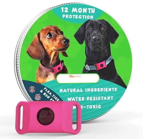 Fursure Pendant for Dogs-fursure Natural Flea& Tick Pendant 2.0, Effective Dog Flea Collar (Pink)