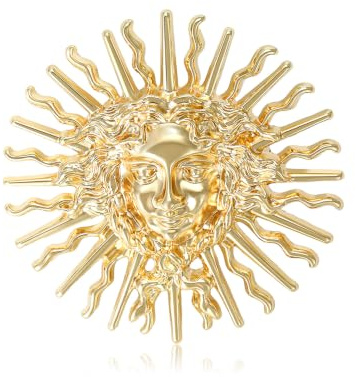 Broche Dieu Soleil Vintage Hélios – Épinglette Dorée Visage Céleste Style Baroque Pour Femme Et Homme, Accessoire De Mode Pour Robes, Costumes, Chapeaux, Cadeau Anniversaire