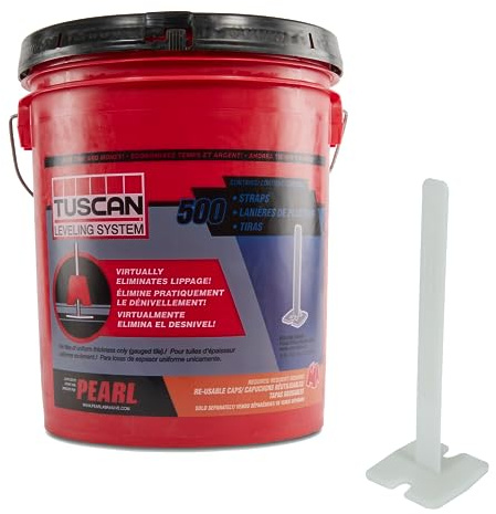 PEARL ABRASIVE CO. Tuscan Leveling System Bucket of 500 Straps