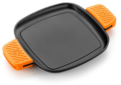 BRA Efficient Iron Parrilla Cuadrada 24 cm, Fabricada en Hierro Fundido Esmaltado, Apta para su Uso en Horno y Todo Tipo de Cocinas, Incluída Inducción, Apta para el Lavavajillas