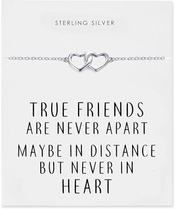 Philip Jones Sterling Silver True Friendship Slider Heart Link Bracelet
