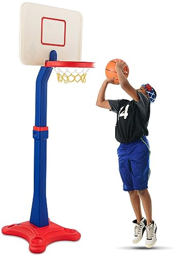 COSTWAY Canasta de Baloncesto para Niño Soporte de Baloncesto Altura Ajustable Jueguete para Interior y Exterior para Niños 3-8 Años