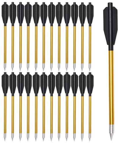 ELONG OUTDOOR 6.3 Pulgadas Flechas de Ballesta de Aluminio con Puntas de Flecha de Caza, Pernos de Ballesta para Mini Pistola Ballesta precisión de Destino Flechas-Pesca Caza Práctica Tiro con Arco