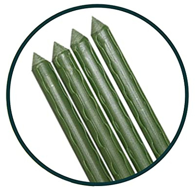 HERSIG - Tutores para Plantas de Hierro Plastificado de 60 cm 9mm - Pack de 10 Tutores de Hierro de Color Verde
