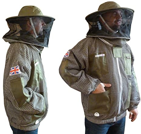 AGS Veste d'apiculture verte à 3 couches ultra ventilée pour apiculture (2XL)