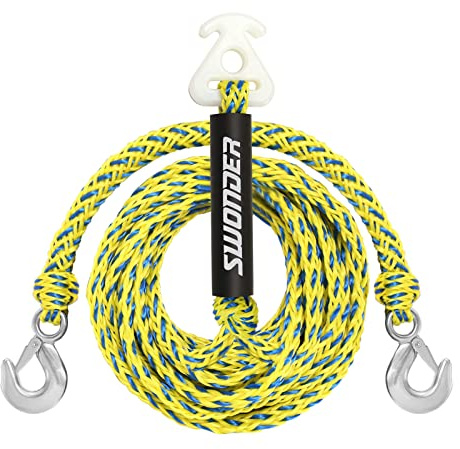 Swonder Boat Tow Harness for Tubing - 16ft Tow Rope for 4 Riders Towable Tube with 3/4in Big Hook