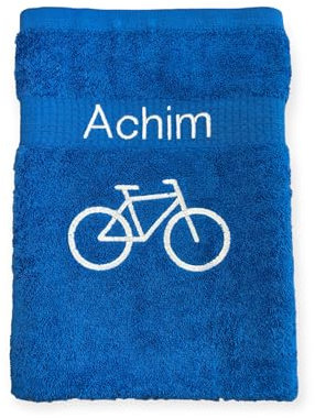 Fahrrad Handtuch mit Name in verschiedenen Größen und Farben für Sauna Wellness Duschtuch Strand baden Rad fahren