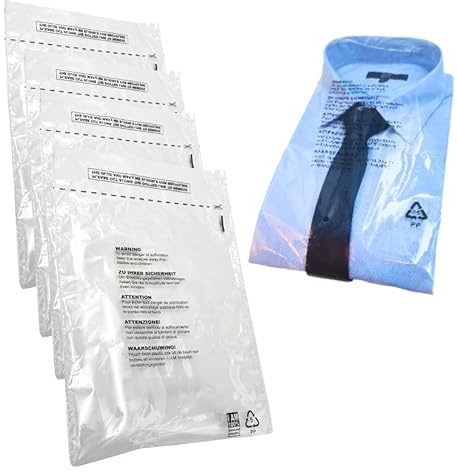DVIVA 100 bolsas de plástico transparente autoadhesivas para embalaje (tamaño - 8 x 10 pulgadas) bolsas de polietileno transparentes con advertencia de asfixia - Bolsas de embalaje de polipropileno