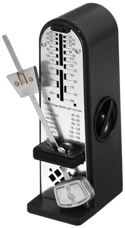 sourcing map Mini Mechanical Metronome,High Accuracy Professional Musical Timer Universal Metronome for Piano Guitar Violin Ukulele Player,Black