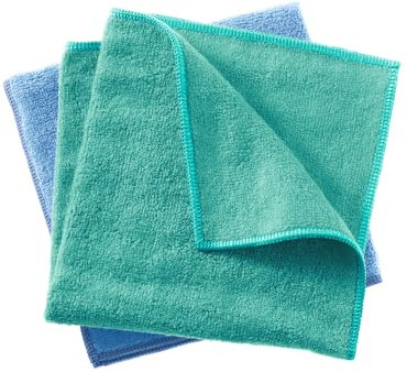 HAKA Bambus-Baumwolltücher, 2 Stück, fusselfreie Reinigungstücher zum Putzen in Küche & Haushalt, weich & saugfähig, maschinenwaschbar, wiederverwendbar, ideal für Hochglanzküchen