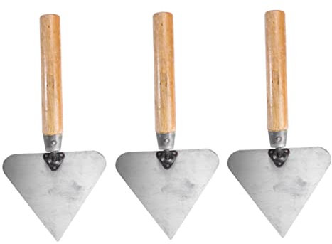 Gadpiparty 3piezas Triangular Trowels De Inoxidable Con Mango De Madera Para Construcción y Albañilería