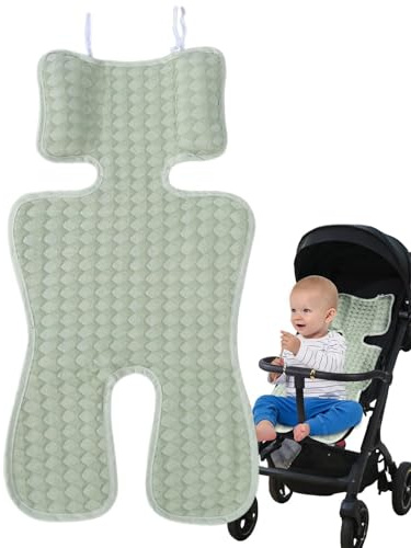 Kyldyna barnvagn, babystol, värmeskydd, barnstol, kyldyna för spädbarn, sommar, ventilerande sittinlägg för barnvagnar, kyler skyddar sätesöverdraget från fläckar (grön)