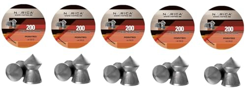Förpackning med 1 000 pellets Norica Pointed Caliber 5,5/.22 [5 burkar med 200 pellets]