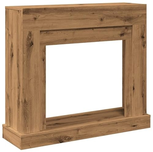 Kaminkant Artisan-ek 100 x 30 x 87,5 cm av trämaterial – skyddande och snygg kant för eldstäder och vedspisar – hållbar och lätt att rengöra