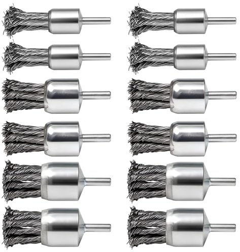 Pilikoll 12Pièces Brosse Métallique Torsadée Acier pour Ébavurage Nettoyage | 20mm/25mm/30mm, pour Polissage des, Brosse Pinceau à Fils Torsadés, Brosse Inoxydable à Poils Torsadés