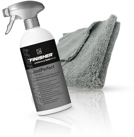wortek Autopflege Set QuickDetailer aus Koch Chemie The Finisher JustPerfect Lackreiniger Mikrofasertuch Auto Lackpflege Lackschnellreiniger Sprühversiegelung Quick Detailer Auto