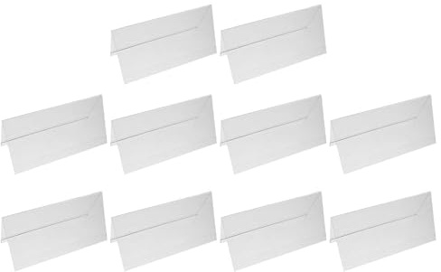 HOMSFOU Lot de 10 Porte-Noms de Bureau Transparent Double Face 200X100 MM Support Stable en V pour Plaques Nominatives Porte-Cartes de Table Professionnel pour Réunions et Conférences
