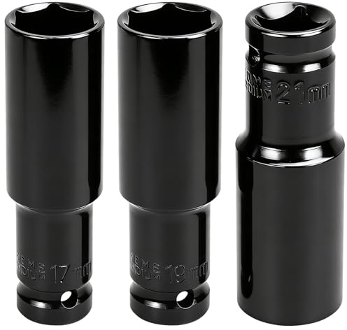 HZOUHONG slagnyckel nötter 1/2 tum sats, 17 19 21 mm slagnet
