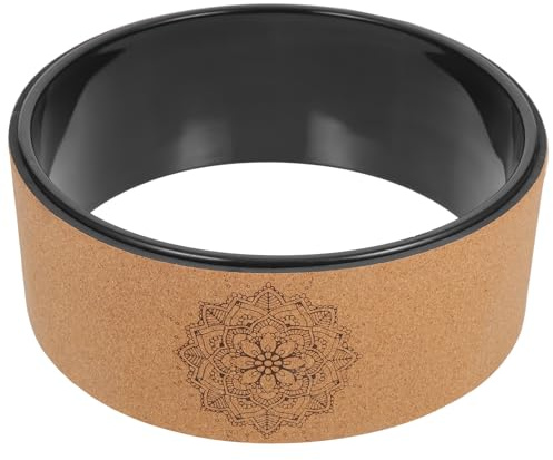 LOPUNER Rueda de Yoga para Aliviar el Dolor de Espalda de Corcho Natural Accesorio Antideslizante para Entrenamiento de Yoga y Estiramientos, Adecuado para Fitness y Equilibrio