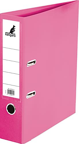 Kangaro PP Kunststoff Ordner 7,5 cm Rückenbreite DIN A4. Farbe Rosa (Ringordner, Aktenordner, Briefordner)