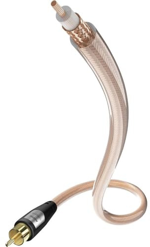 inakustik – 00308251 – Star Mono-Subwooferkabel | Hochwertiges Subwooferkabel mit 6,0mm Kabeldurchm. | 5,0m in Transparent | Dichtes Abschirmgeflecht gegen äußere Störeinflüsse - vergoldete Kontakte