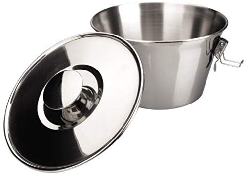 Menax - Wasserbadform - Puddingform mit Deckel - Förmchen für Pudding - Puddingformen zum Stürzen - Creme Brulee Schälchen, Souffle Förmchen - Edelstahl - 18 cm