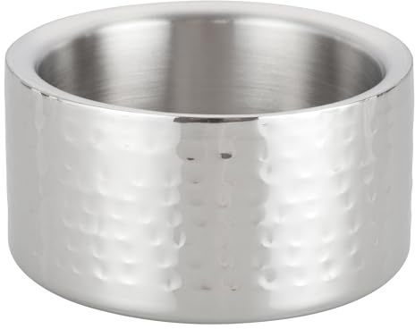 Winco Double Wall Wine Coaster, Satin Finish, Hammered, 5 Diameter