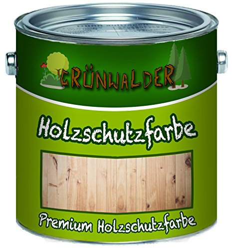 Grünwalder Wetterschutzfarbe premium Holzschutzfarbe hochdeckende Holz-Farbe (2,5 L, Dunkelbraun)