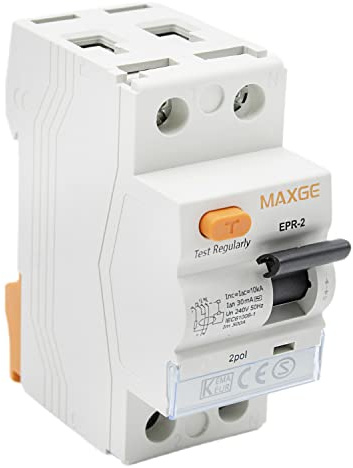 CABLEPELADO Interruptor diferencial residencial 2P-30mA | Poder de corte: 6000A | Clase AC-6kA - PIA - ID eléctrico - salvavidas - automático - magnetotérmico - disyuntor | 25A