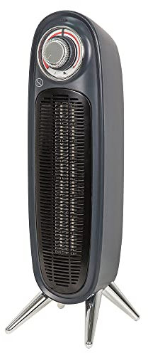 Russell Hobbs RHRETFH1002G 2000W Grey Retro Tower Fan Heater with Adjustable Thermostat, PTC Heating, 20m2 Room Size, 2 Heat Settings and 2 Year Guarantee