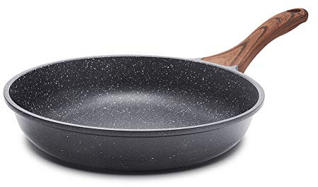 SENSARTE Nonstick Frying Pan Skillet, Swiss Granite Coating Omelette Pan, Healthy Stone Cookware Chef's Pan, PFOA Free (8/9.5/10/11/12.5 Inch) (8 Inch)
