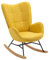 MEUBLE COSY Schaukelstühle Schaukelsessel Schwingstuhl Sessel mit Armlehnen und gepolsterter Sitzfläche für Wohnzimmer Schlafzimmer, Balkon, Metallgestell und Holzkufen, Stoff, Gelb