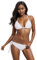 Century Star Damen Bikini Set Badeanzug Zweiteiliger Bademode mit Triangel Bikinihose Strandmode Push Up Weiß 34 (Tag Size XS)